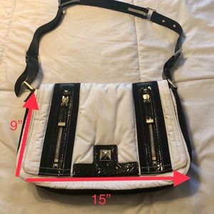 L.A.M.B nylon and leather shoulder bag